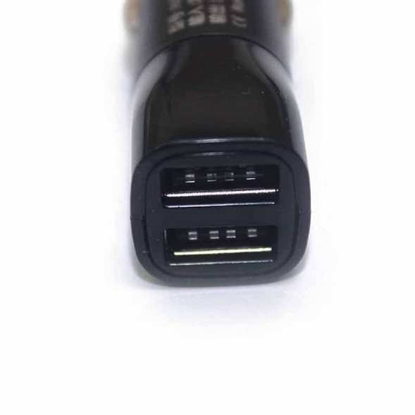 Автомобильное зарядное устройство на 2 USB выхода 2.1A короткое (черный)