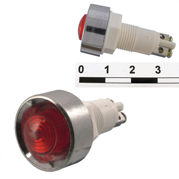Неоновая лампочка в корпусе N-836-R 220VAC