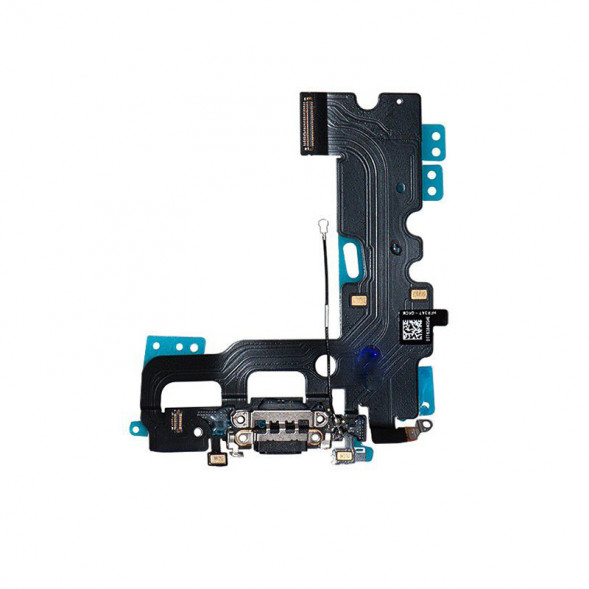 Шлейф нижний для iPhone 7 на системный разъем зарядки, микрофон (Черный)