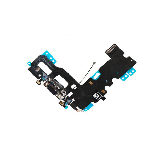 Шлейф нижний для iPhone 7 на системный разъем зарядки, микрофон (Черный)