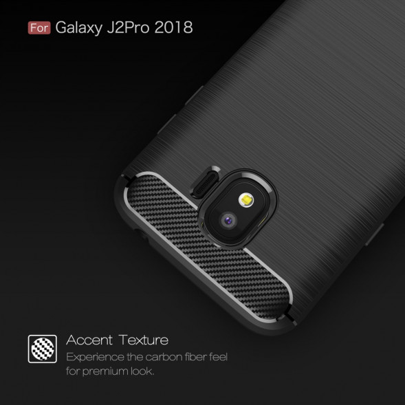 Чехол - накладка Carbon Fibre для Samsung Galaxy J2 Pro 2018 (черный)