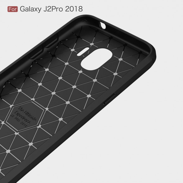 Чехол - накладка Carbon Fibre для Samsung Galaxy J2 Pro 2018 (черный)