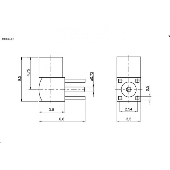 MMCX-JR Разъем высокочастотный угловой