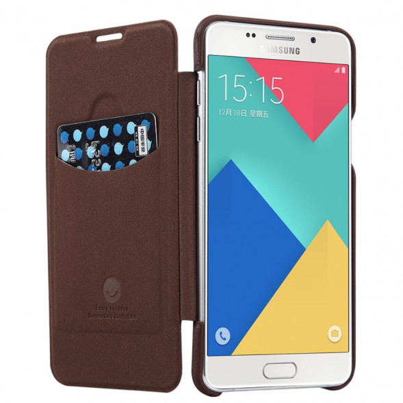 Чехол книжка Lenuo для Samsung Galaxy A5 (2016) SM-A510 (Коричневый)