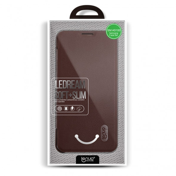 Чехол книжка Lenuo для Samsung Galaxy A5 (2016) SM-A510 (Коричневый)