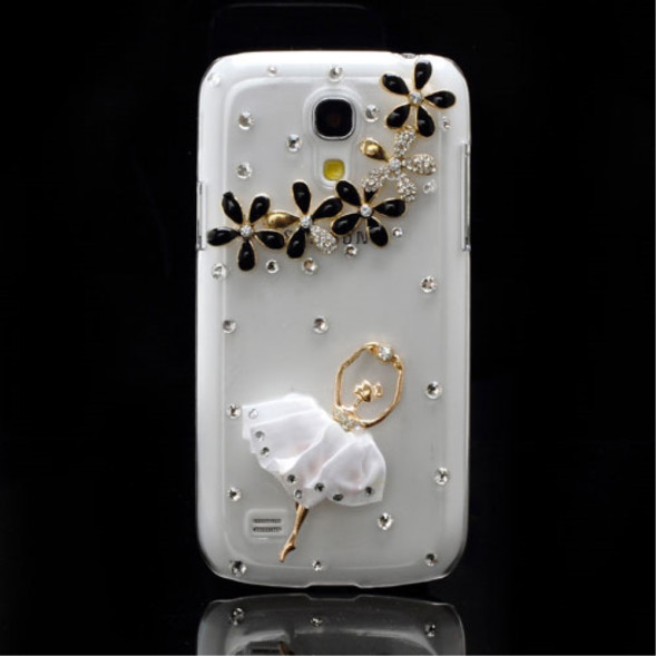 Чехол накладка со стразами для Samsung Galaxy S 4 mini i9190 (Баллерина)