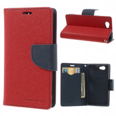 Чехол книжка с визитницей Mercury Goospery для Sony Xperia Z1 Compact D5503 (Красный)