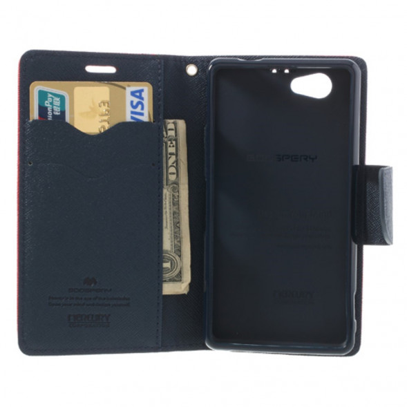 Чехол книжка с визитницей Mercury Goospery для Sony Xperia Z1 Compact D5503 (Красный)