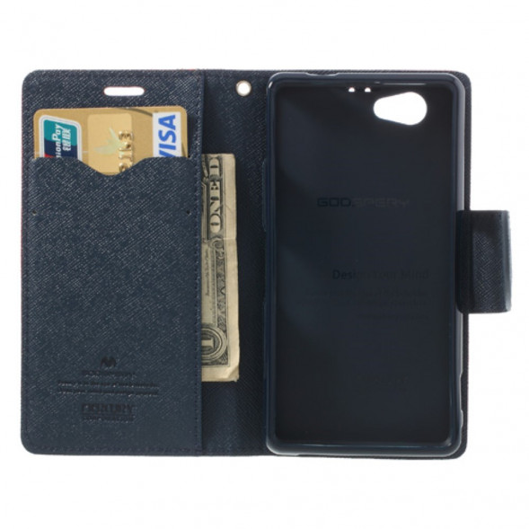 Чехол книжка с визитницей Mercury Goospery для Sony Xperia Z1 Compact D5503 (Красный)