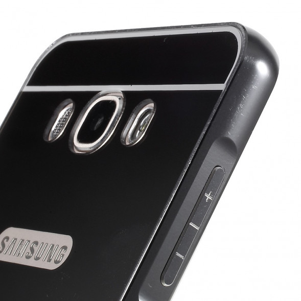 Алюминиевый бампер чехол для Samsung Galaxy J7 (2016) SM-J710F (Черный)
