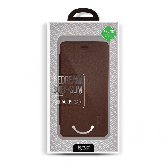 Чехол книжкой LENUO для Huawei P9 Lite (Коричневый)