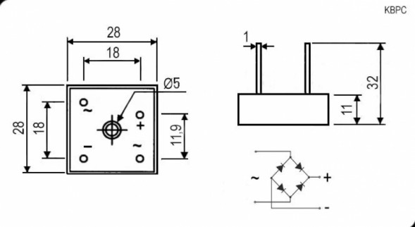 KBPC5010W 50A 1000V Диодный мост