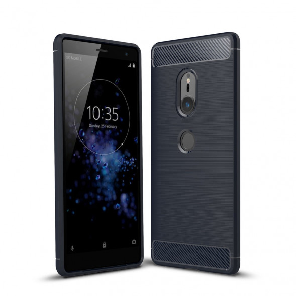 Чехол Carbon Fibre для Sony Xperia XZ2 (синий)