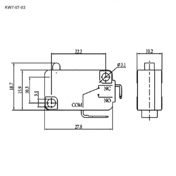 KW7-07-03 Микропереключатель серии KW7