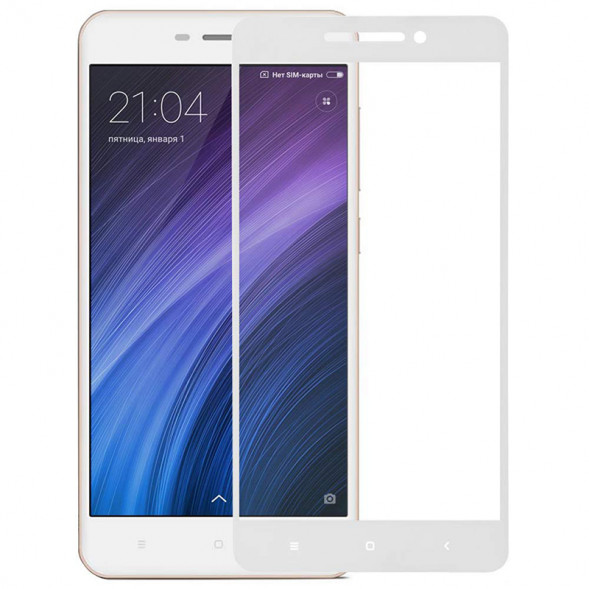3D Защитное стекло для Xiaomi Redmi 4A (белое)