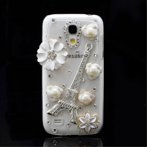 Чехол накладка со стразами для Samsung Galaxy S 4 mini i9190 (Эйфелева башня)