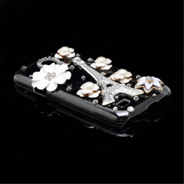 Чехол накладка со стразами для Samsung Galaxy S 4 mini i9190 (Эйфелева башня)