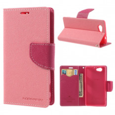 Чехол книжка с визитницей Mercury Goospery для Sony Xperia Z1 Compact D5503 (Розовый)