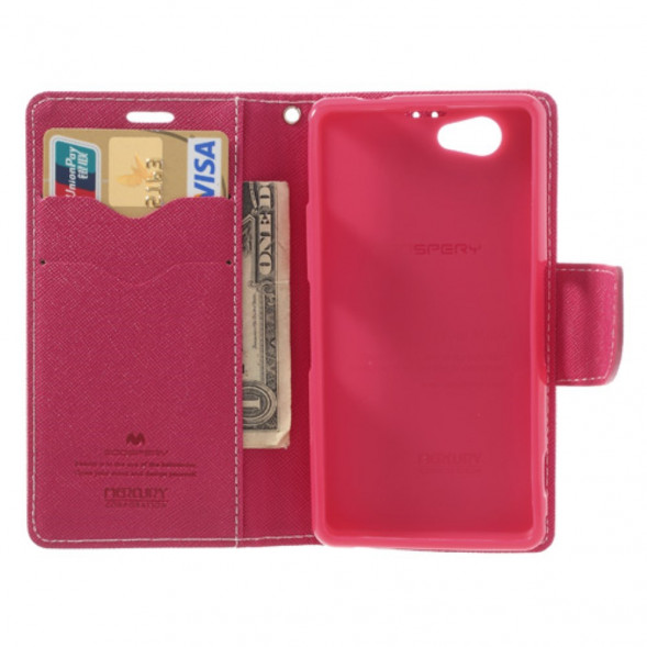 Чехол книжка с визитницей Mercury Goospery для Sony Xperia Z1 Compact D5503 (Розовый)