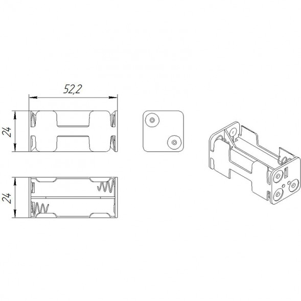 BH443 AAA 2x1+2x1 (BH623) Батарейный отсек на проводе