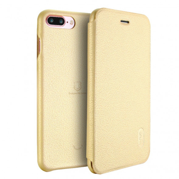 Чехол книжка LENUO для iPhone 7 Plus (Золотой)