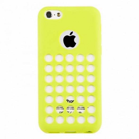 Чехол силиконовый TPU для iPhone 5C с перфорацией (зеленый)