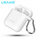 Силиконовый чехол для Apple наушников AirPods Usams (белый)