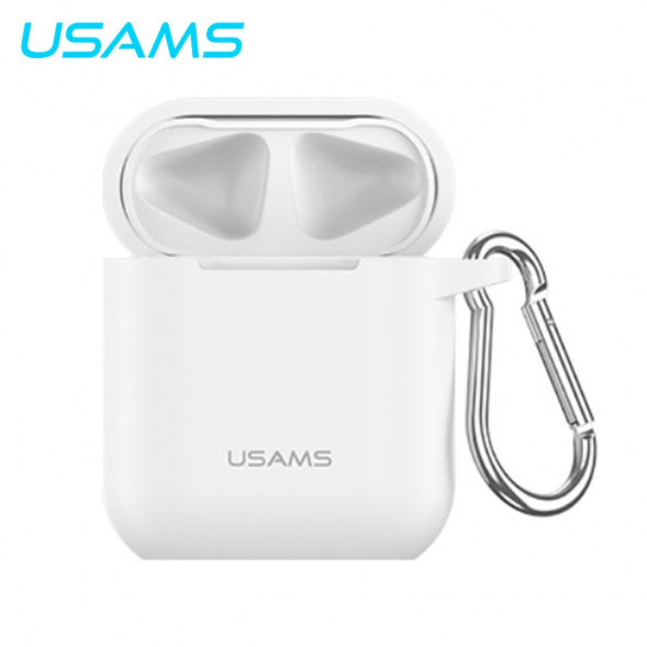 Силиконовый чехол для Apple наушников AirPods Usams (белый)