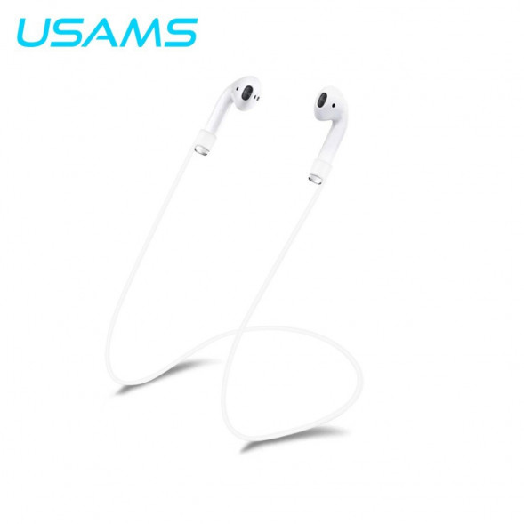 Силиконовый чехол для Apple наушников AirPods Usams (белый)