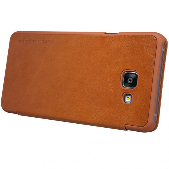 Чехол книжка с окном информации Nillkin для Samsung Galaxy A7 SM-A710F (2016 г.) (Коричневый)