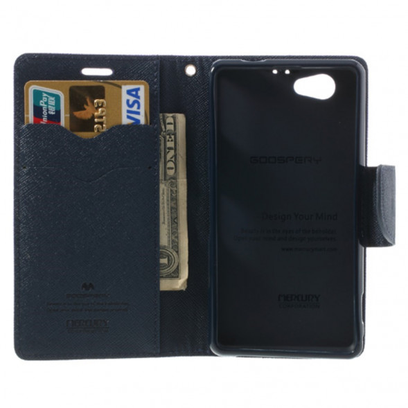 Чехол книжка с визитницей Mercury Goospery для Sony Xperia Z1 Compact D5503 (Фиолетовый)