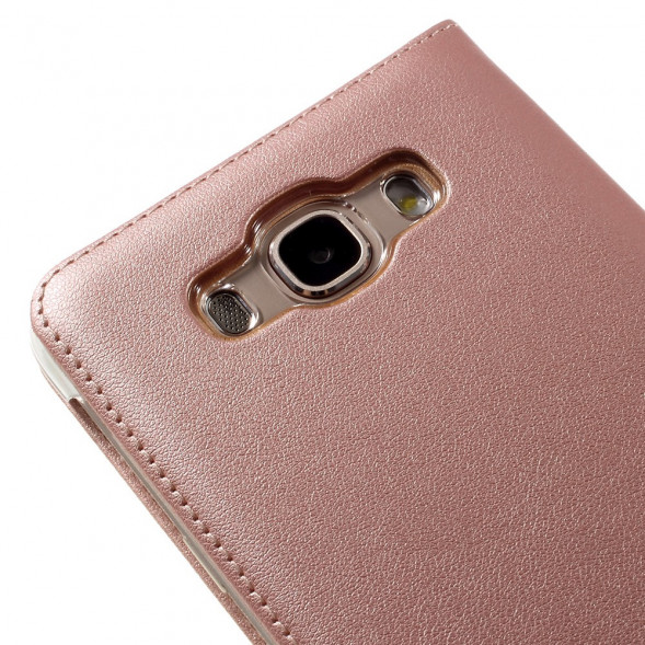 Чехол с окнами информации для Samsung Galaxy J7 (2016) SM-J710F (Розовое золото)