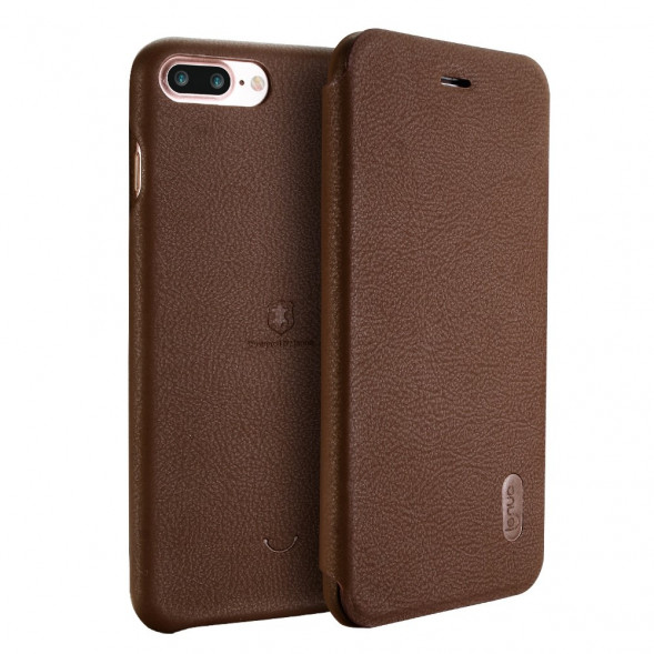 Чехол книжка LENUO для iPhone 7 Plus (Коричневый)