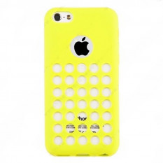 Чехол силиконовый TPU для iPhone 5C с перфорацией (желтый)