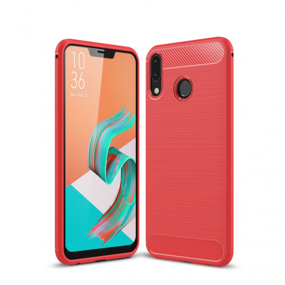 Чехол Carbon Fibre для Asus ZenFone 5 ZE620KL / 5z ZS620KL (красный)