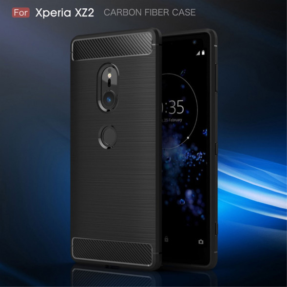 Чехол Carbon Fibre для Sony Xperia XZ2 (черный)