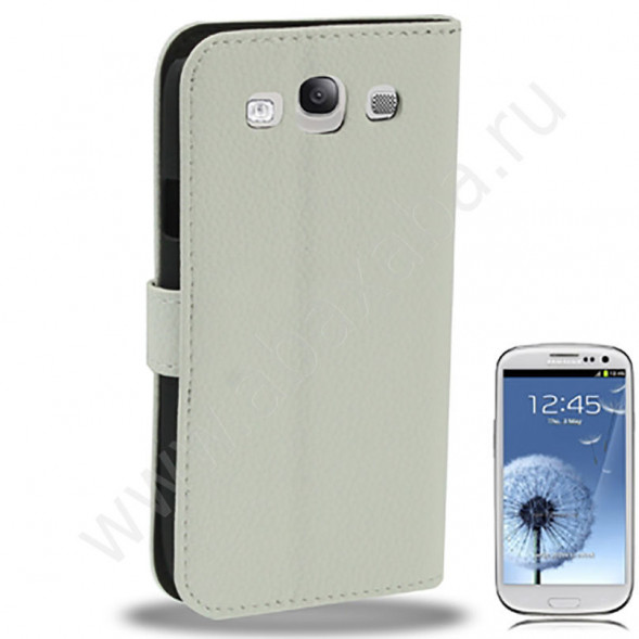 Чехол книжка для Samsung Galaxy S3 i9300  с визитницей (белый)