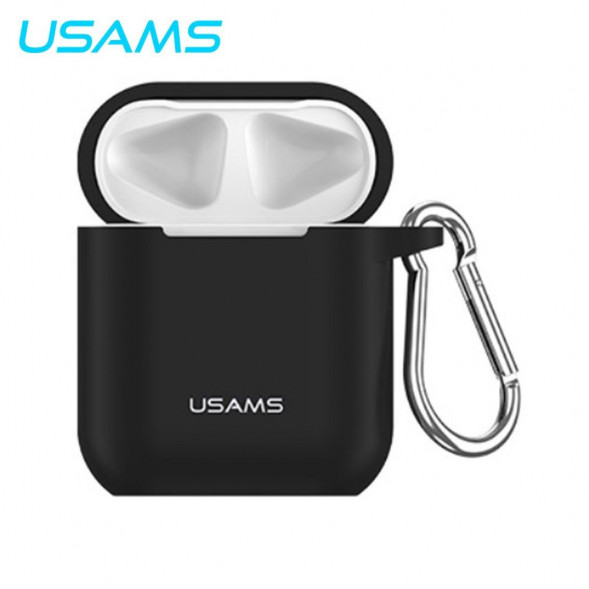 Силиконовый чехол для Apple наушников AirPods Usams (черный)