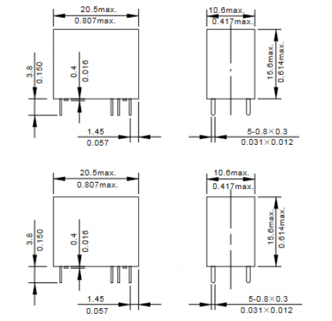 JZC-33F-C-Z-5-DC24V-0.45 FORWARD Реле электромагнитное