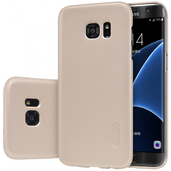 Пластиковый чехол накладка Nillkin для Samsung Galaxy S7 Edge G935 (Золотистый)