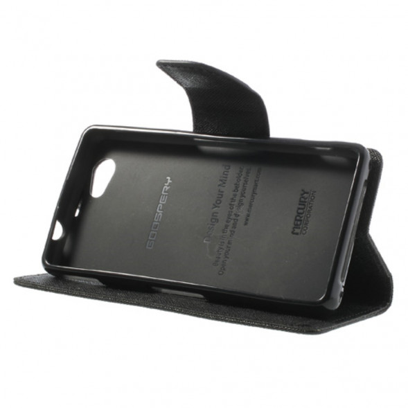 Чехол книжка с визитницей Mercury Goospery для Sony Xperia Z1 Compact D5503 (Черный)