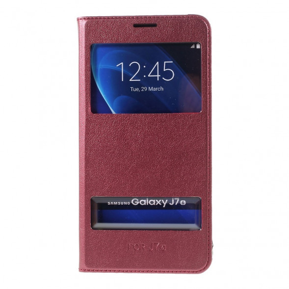 Чехол с окнами информации для Samsung Galaxy J7 (2016) SM-J710F (Красный)