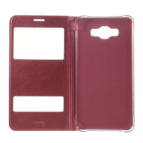 Чехол с окнами информации для Samsung Galaxy J7 (2016) SM-J710F (Красный)