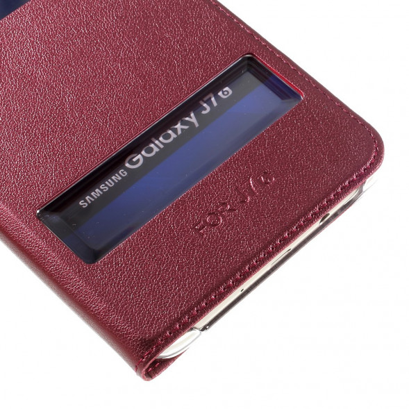 Чехол с окнами информации для Samsung Galaxy J7 (2016) SM-J710F (Красный)