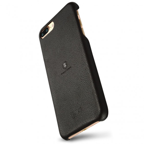 Кожаная накладка чехол LENUO для iPhone 7 Plus (Черный)