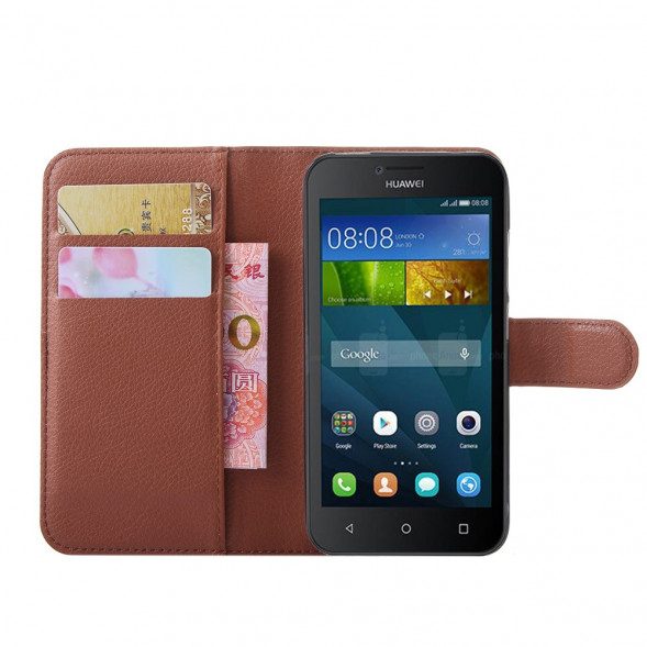 Чехол с визитницей для Huawei Y5 II (CUN-U29) / Honor 5A (LYO-L21) (коричневый)