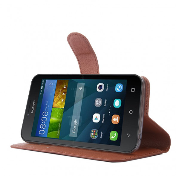 Чехол с визитницей для Huawei Y5 II (CUN-U29) / Honor 5A (LYO-L21) (коричневый)