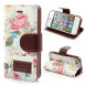 Чехол книжка Flower Cloth для iPhone 4/4S (белый)