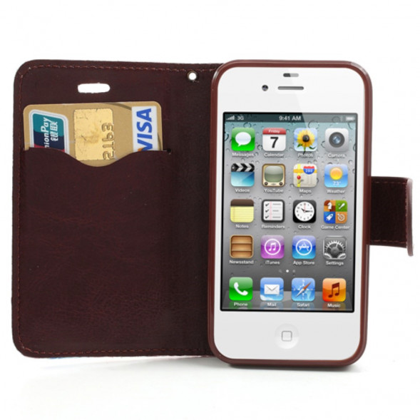 Чехол книжка Flower Cloth для iPhone 4/4S (белый)