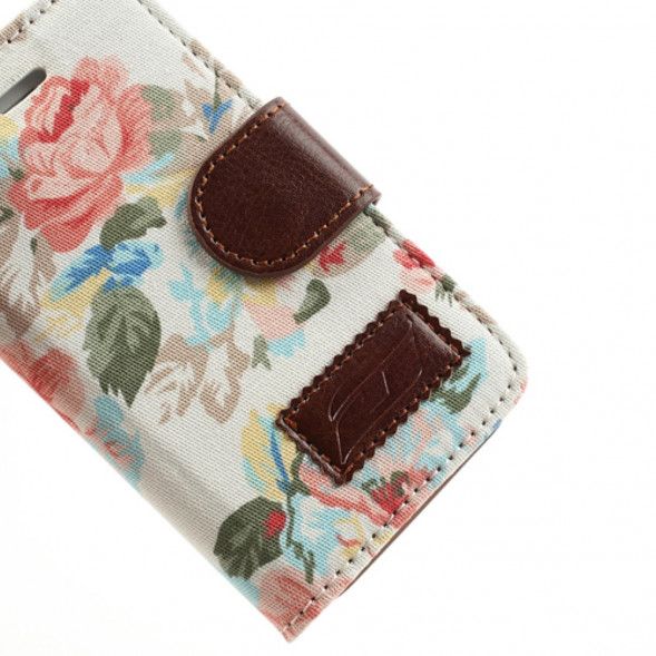 Чехол книжка Flower Cloth для iPhone 4/4S (белый)